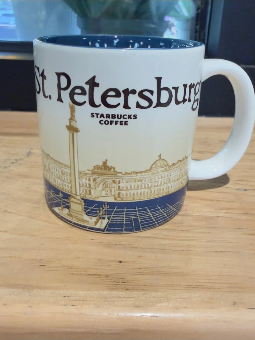 Starbucks St. Petersburg Mini Ceramic Mug in White, Blue and Gold